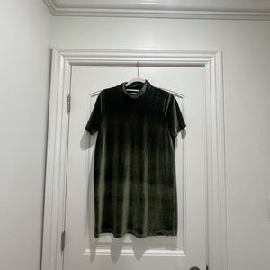 Madewell Green Velvet Mini Dress